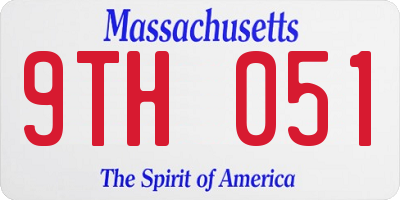 MA license plate 9TH051