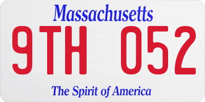 MA license plate 9TH052