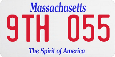 MA license plate 9TH055