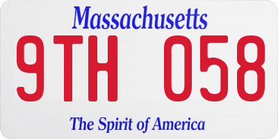 MA license plate 9TH058