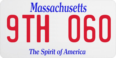 MA license plate 9TH060
