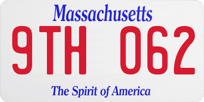 MA license plate 9TH062