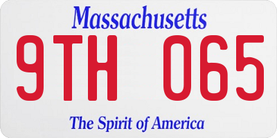 MA license plate 9TH065