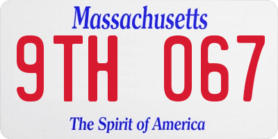 MA license plate 9TH067