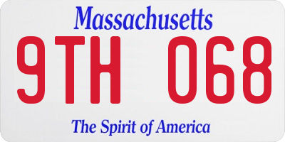 MA license plate 9TH068