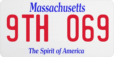 MA license plate 9TH069