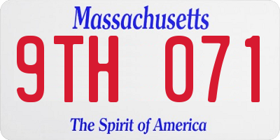 MA license plate 9TH071