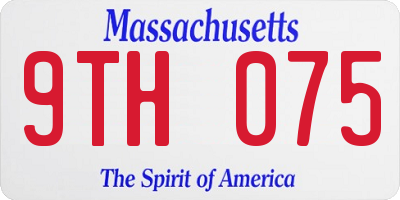MA license plate 9TH075