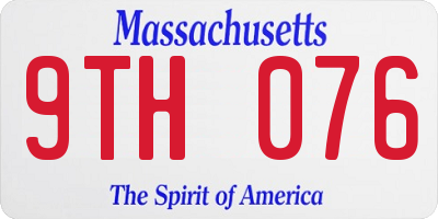 MA license plate 9TH076
