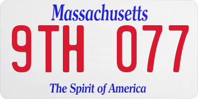 MA license plate 9TH077