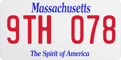 MA license plate 9TH078