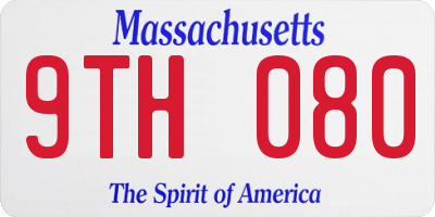 MA license plate 9TH080