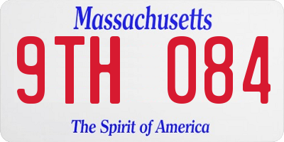 MA license plate 9TH084