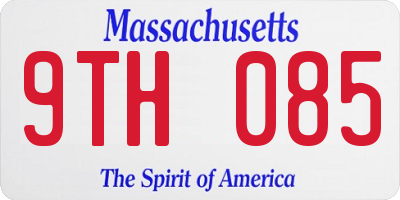 MA license plate 9TH085