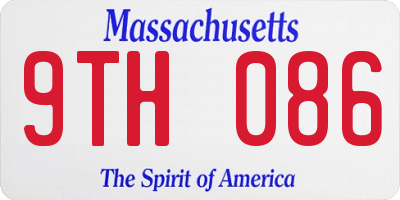 MA license plate 9TH086