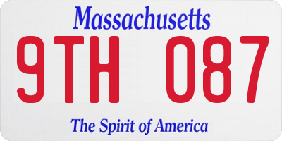 MA license plate 9TH087