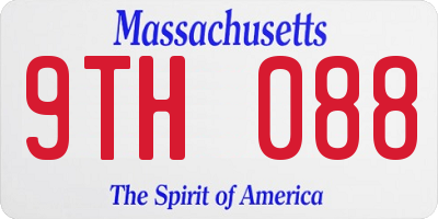 MA license plate 9TH088