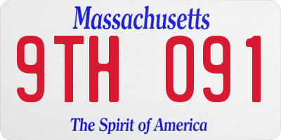 MA license plate 9TH091