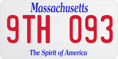 MA license plate 9TH093