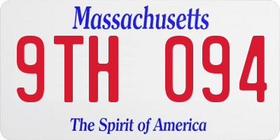 MA license plate 9TH094