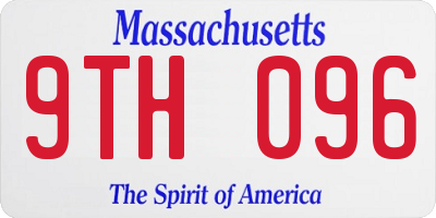 MA license plate 9TH096