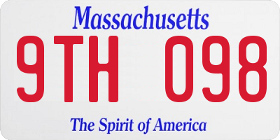 MA license plate 9TH098