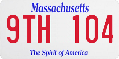 MA license plate 9TH104