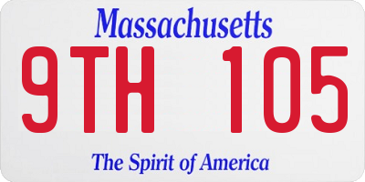 MA license plate 9TH105