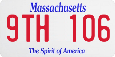 MA license plate 9TH106