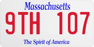 MA license plate 9TH107