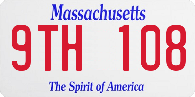 MA license plate 9TH108