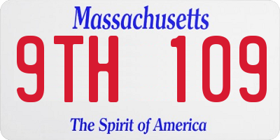 MA license plate 9TH109