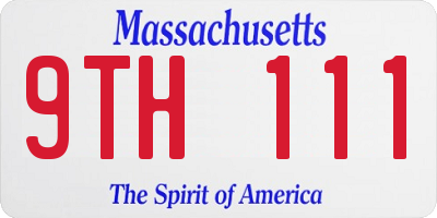 MA license plate 9TH111