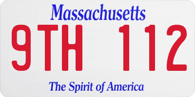 MA license plate 9TH112