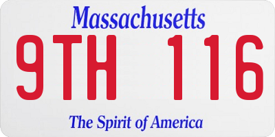 MA license plate 9TH116