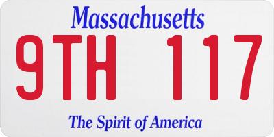 MA license plate 9TH117