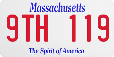 MA license plate 9TH119