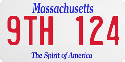 MA license plate 9TH124