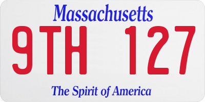 MA license plate 9TH127