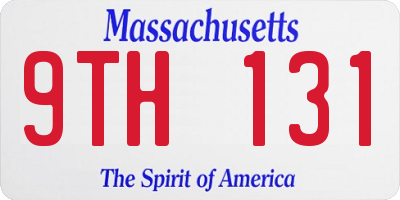 MA license plate 9TH131