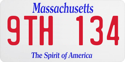 MA license plate 9TH134