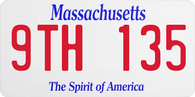 MA license plate 9TH135