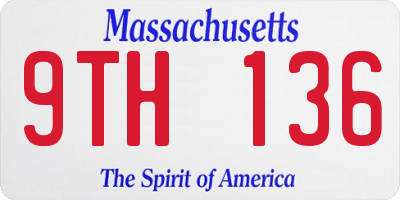 MA license plate 9TH136