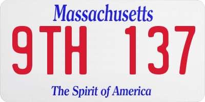 MA license plate 9TH137