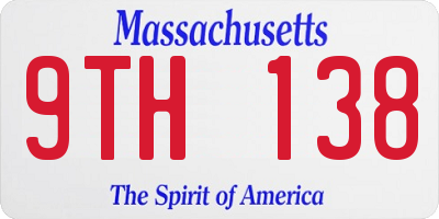 MA license plate 9TH138