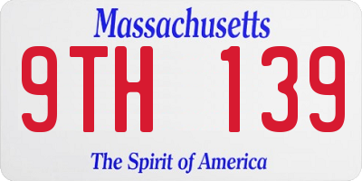 MA license plate 9TH139