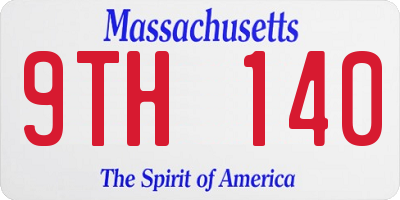 MA license plate 9TH140