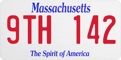 MA license plate 9TH142