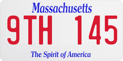 MA license plate 9TH145