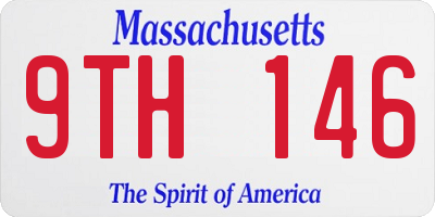MA license plate 9TH146